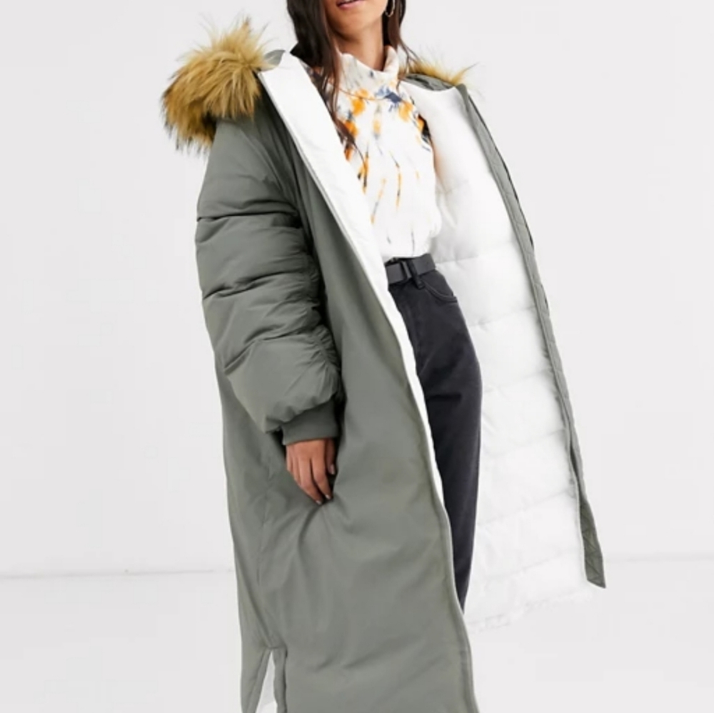 sleeve parka in sage